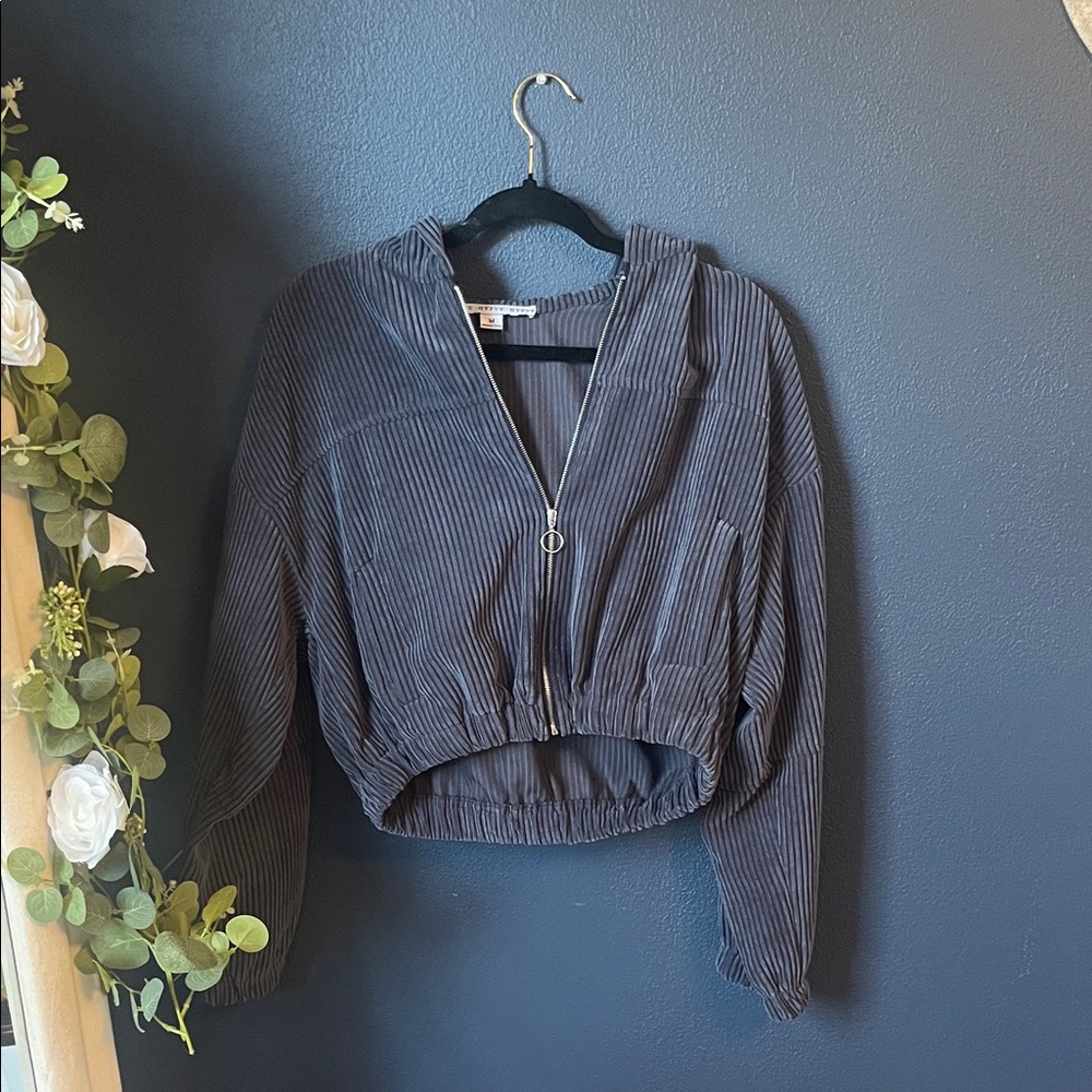 HYFVE cropped hooded corduroy jacket